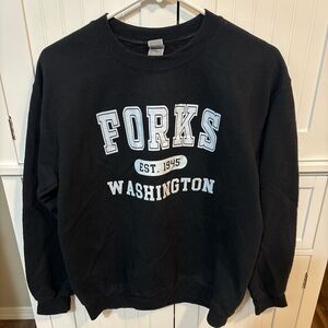 Forks WA Twilight Crewneck Sweatshirt | Small | PNW Graphic